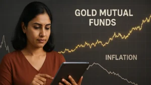 Women looking at ipad comparing gold mutual fund and inflation rate