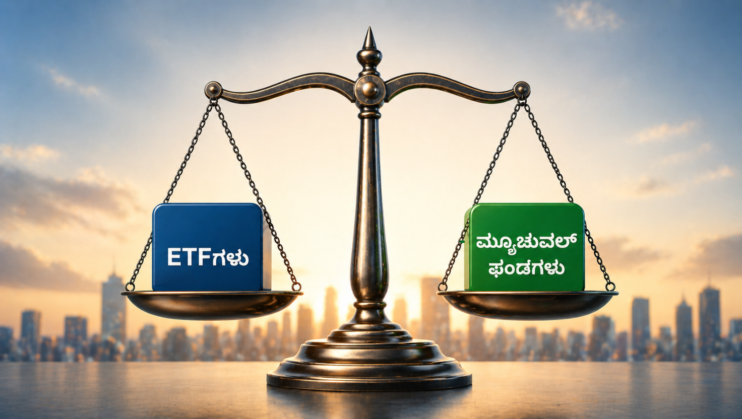 Mutual Funds vs ETFs in India in Kannada