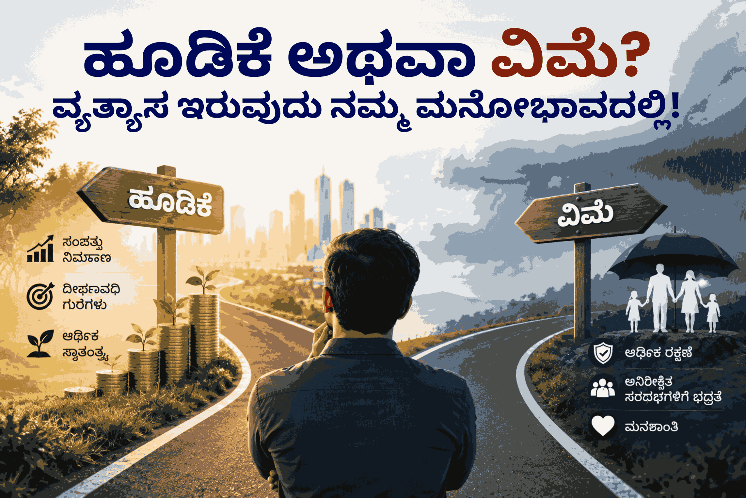ಹೂಡಿಕೆ ಅಥವಾ ವಿಮೆ? ವ್ಯತ್ಯಾಸ ಇರುವುದು ನಮ್ಮ ಮನೋಭಾವದಲ್ಲಿ!