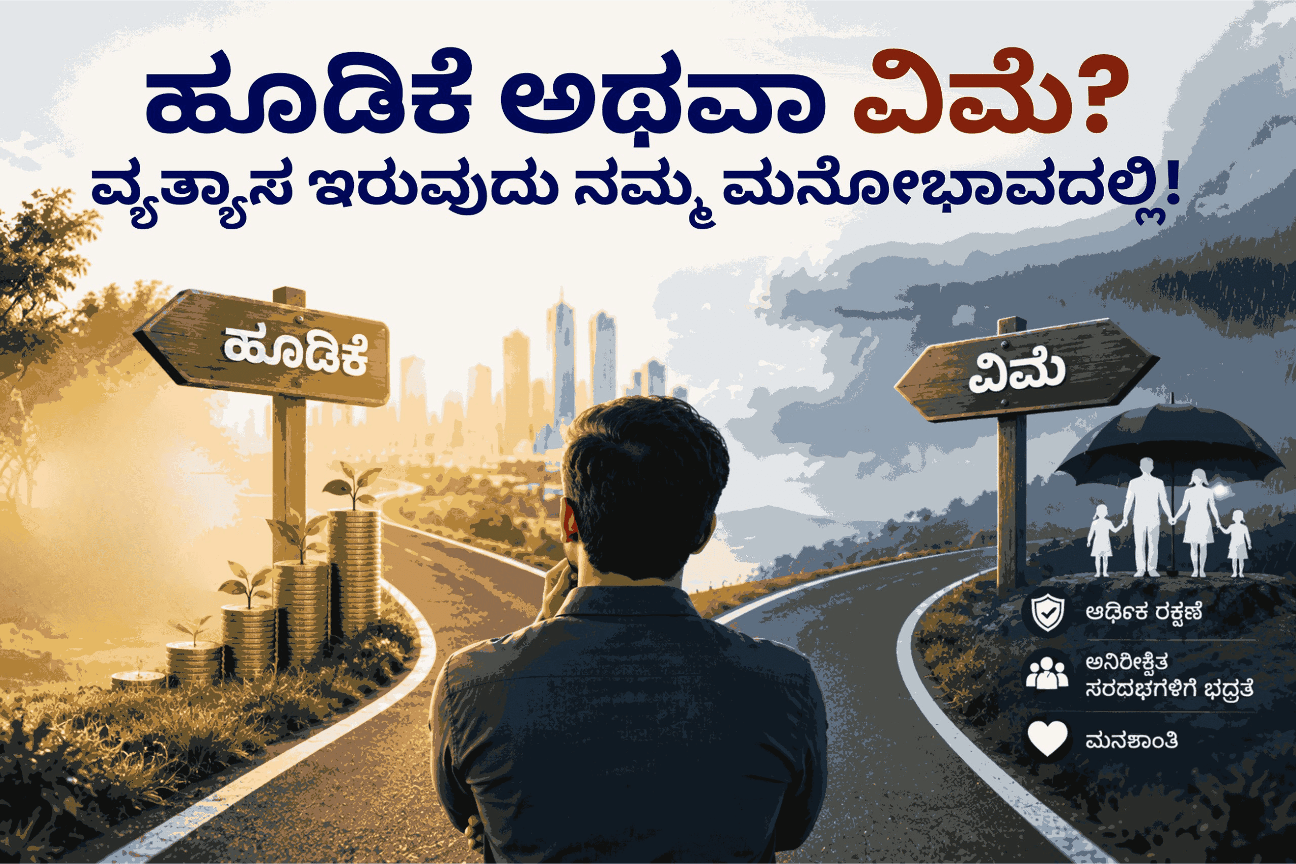 ಹೂಡಿಕೆ ಅಥವಾ ವಿಮೆ? ವ್ಯತ್ಯಾಸ ಇರುವುದು ನಮ್ಮ ಮನೋಭಾವದಲ್ಲಿ!